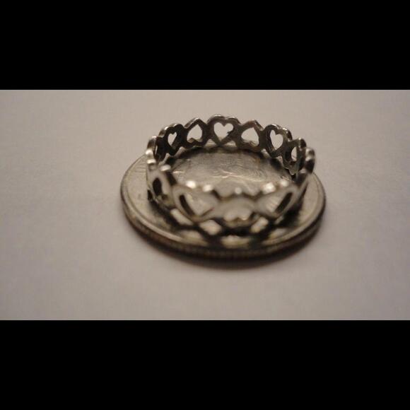 Sterling Silver Endless Inverted Heart Ring, Size 6 - Picture 6 of 6
